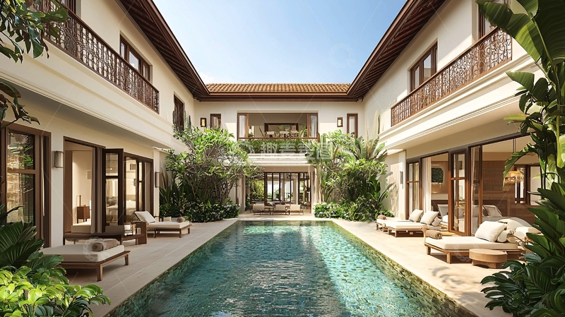 高清大图下载【趣麦麦图】豪华泳池别墅