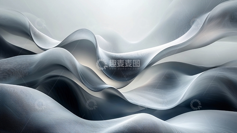 高清大图下载【趣麦麦图】轻柔飘逸的灰色丝绸质感