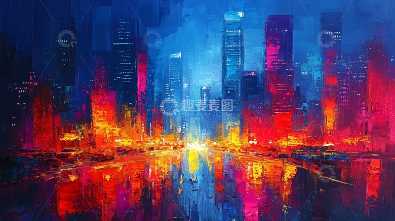 高清大图下载【趣麦麦图】夜晚城市灯光