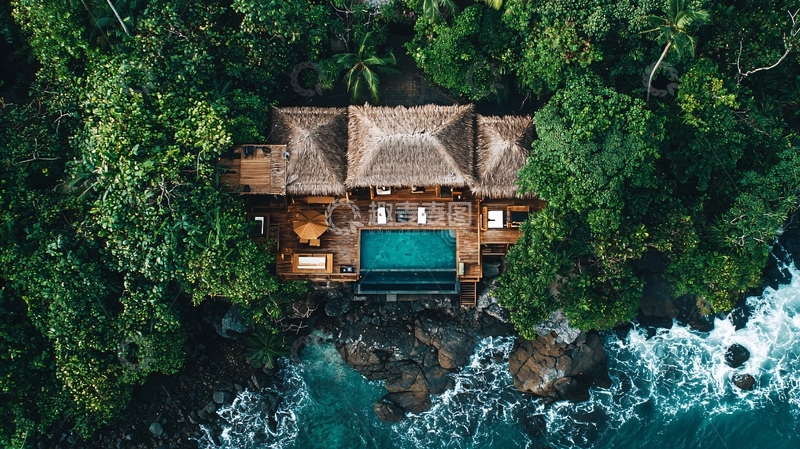 高清大图下载【趣麦麦图】热带雨林海景别墅