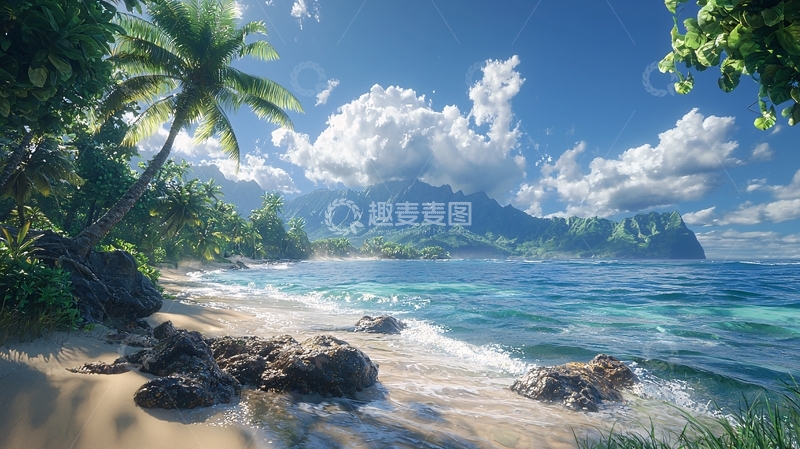 高清大图下载【趣麦麦图】热带海滩风景