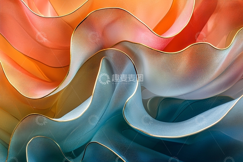 高清大图下载【趣麦麦图】流动的色彩绸缎质感
