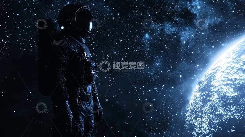 高清大图下载【趣麦麦图】宇航员太空背景