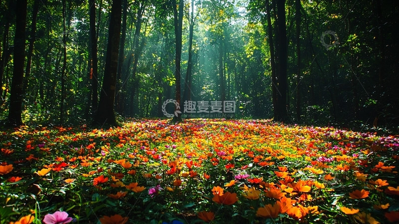 高清大图下载【趣麦麦图】森林花海