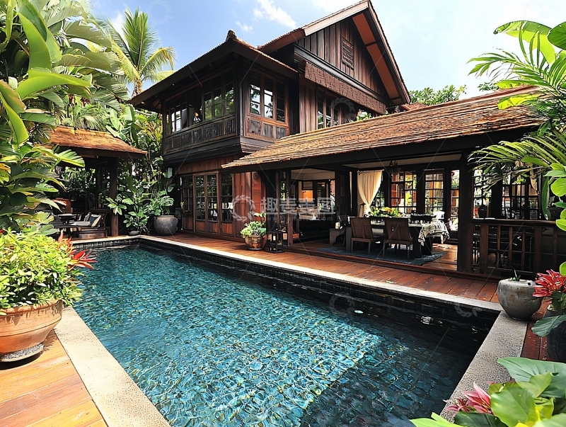 高清大图下载【趣麦麦图】泰国别墅泳池