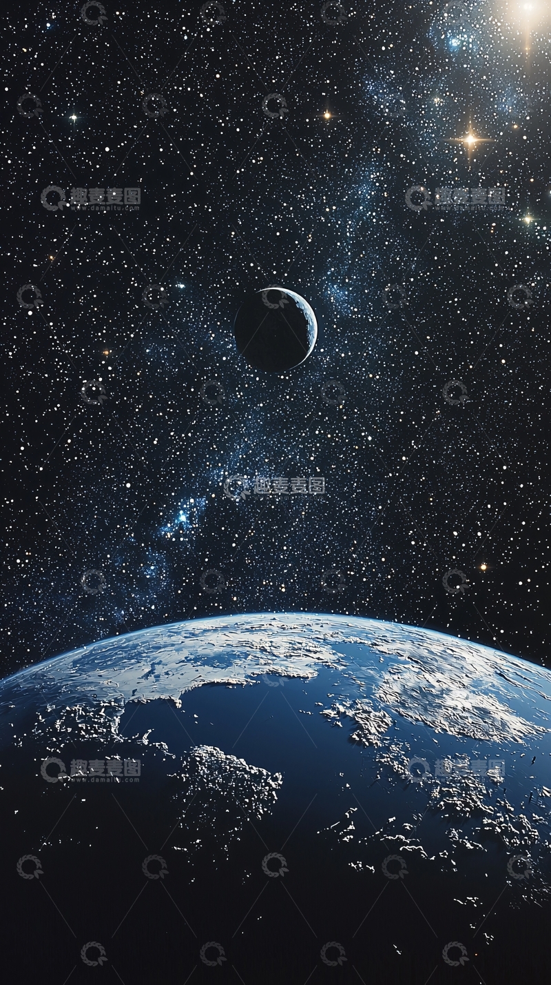 高清大图下载【趣麦麦图】宇宙星空地球月球