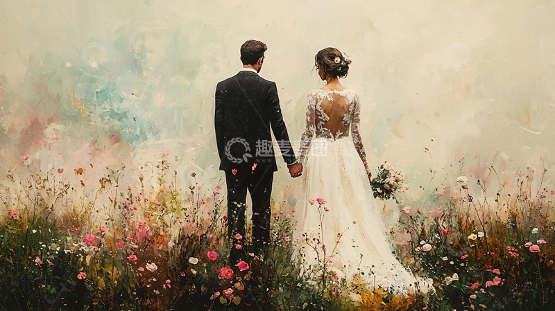 高清大图下载【趣麦麦图】雾中花田婚纱照