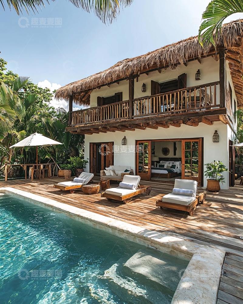 高清大图下载【趣麦麦图】热带海岛度假别墅