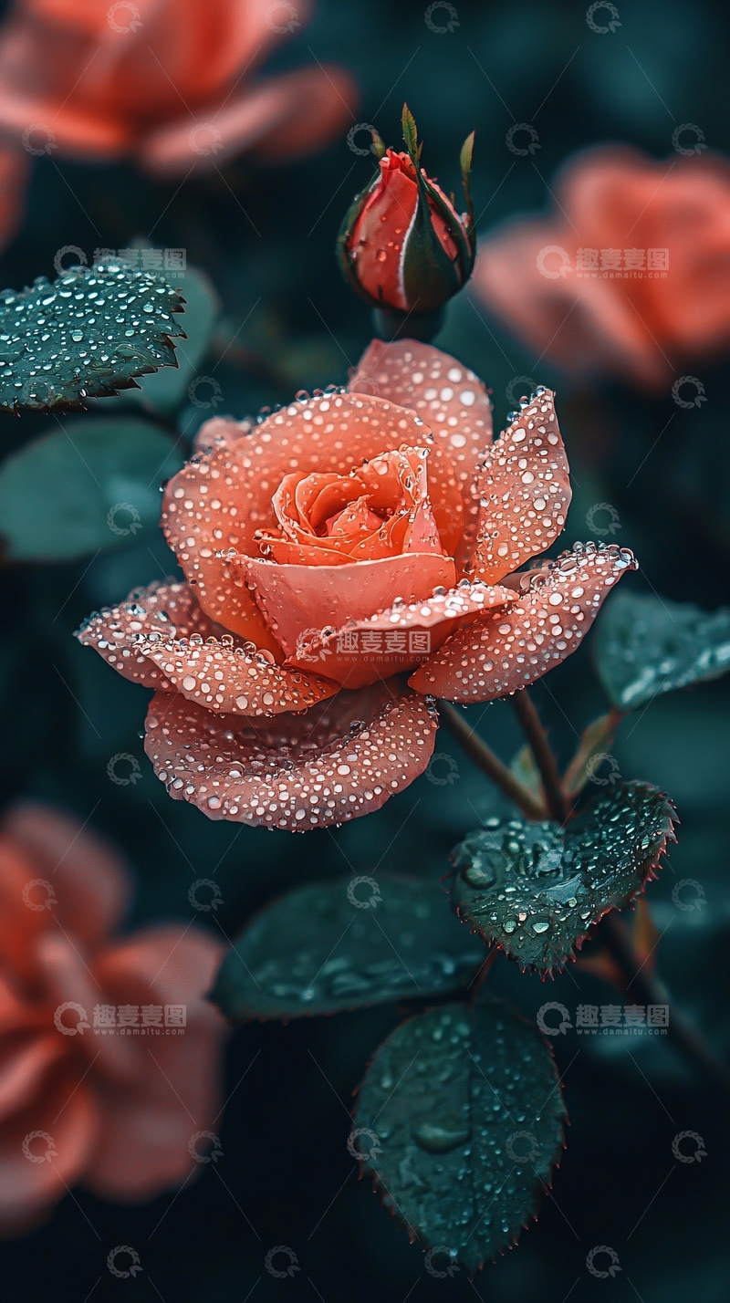 高清大图下载【趣麦麦图】水珠玫瑰