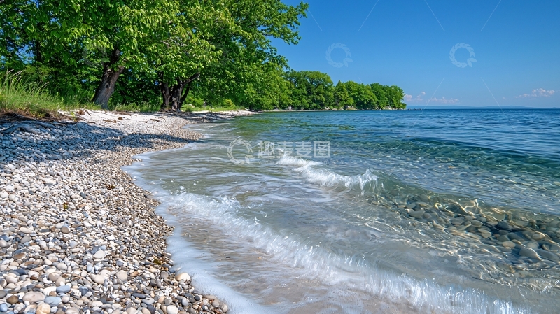 高清大图下载【趣麦麦图】阳光沙滩绿树海滩