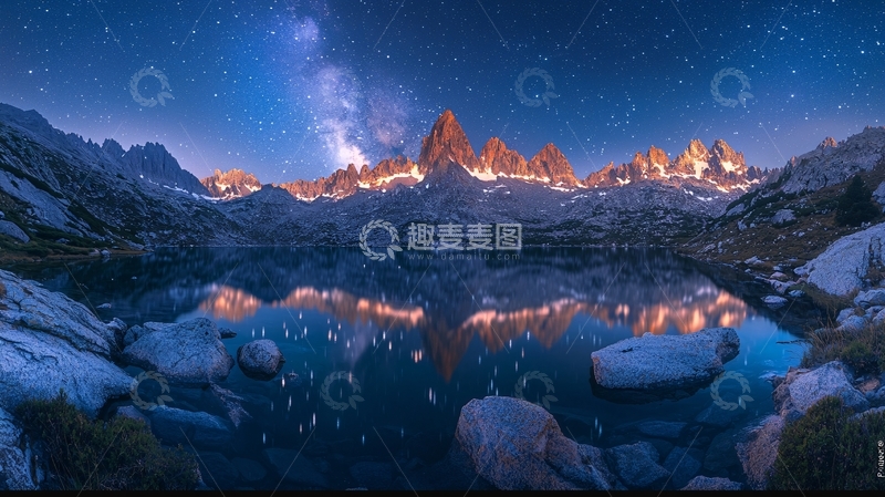 高清大图下载【趣麦麦图】星空倒影