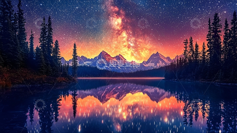 高清大图下载【趣麦麦图】星空倒影