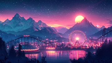 梦幻山脉日落游乐园