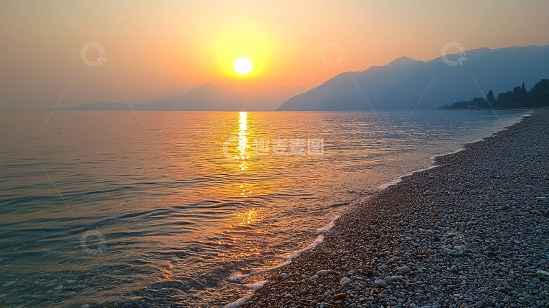 高清大图下载【趣麦麦图】海边日落景色