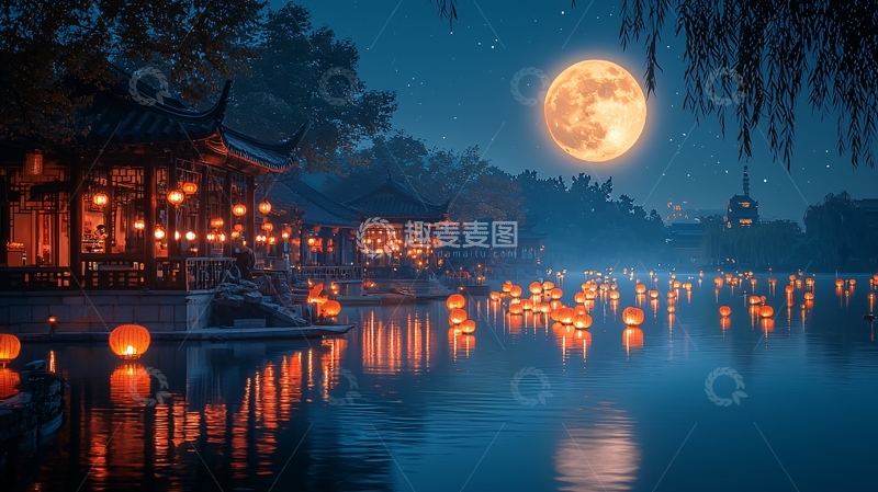高清大图下载【趣麦麦图】中秋夜色