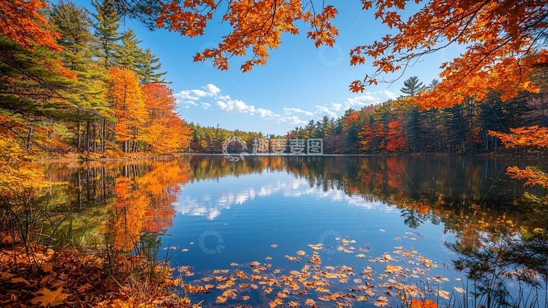 高清大图下载【趣麦麦图】秋日湖景