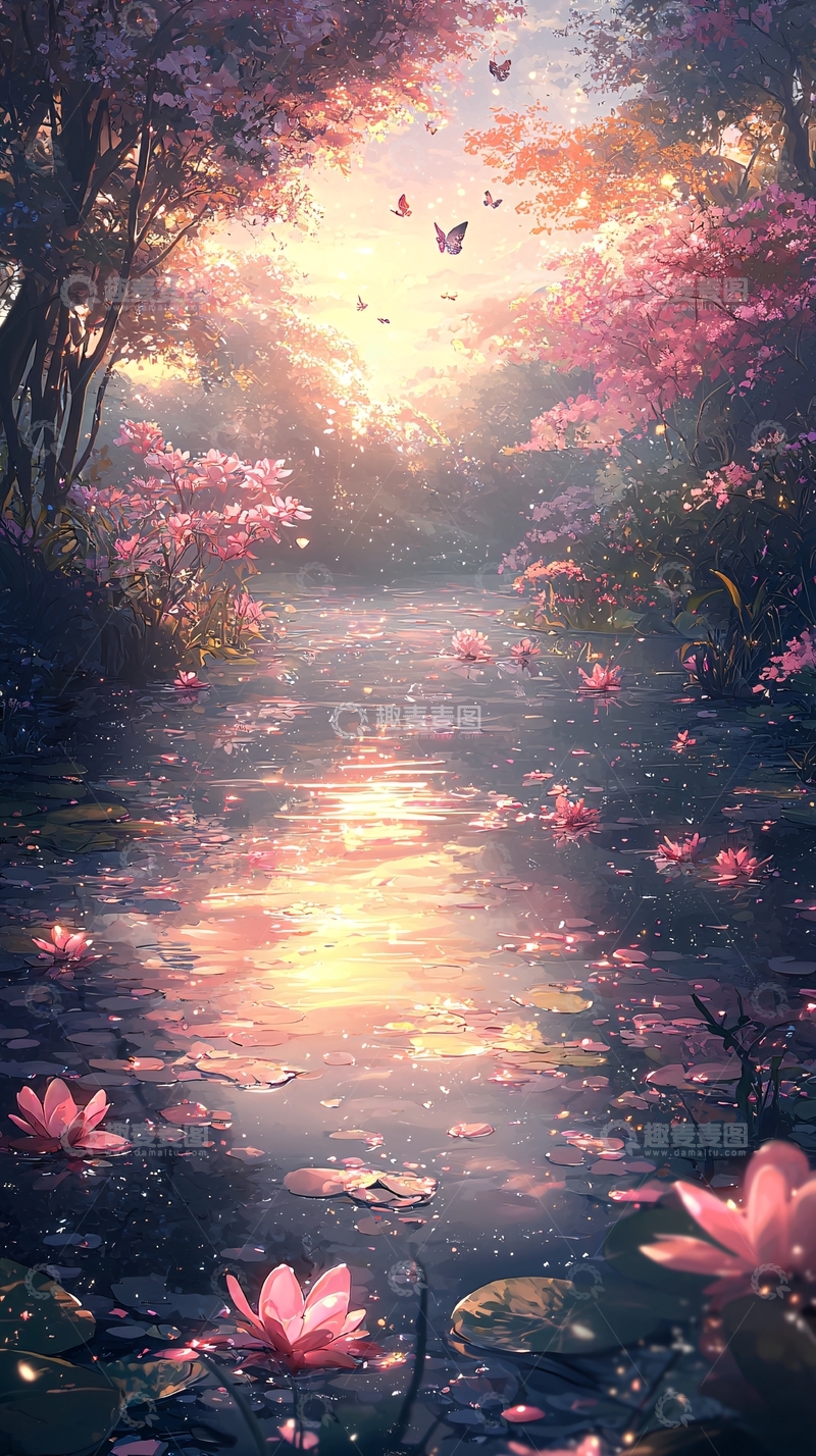 高清大图下载【趣麦麦图】梦幻森林小溪