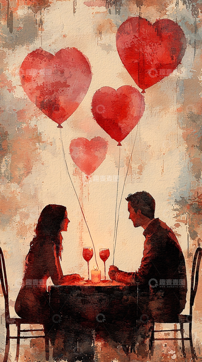 高清大图下载【趣麦麦图】爱心气球