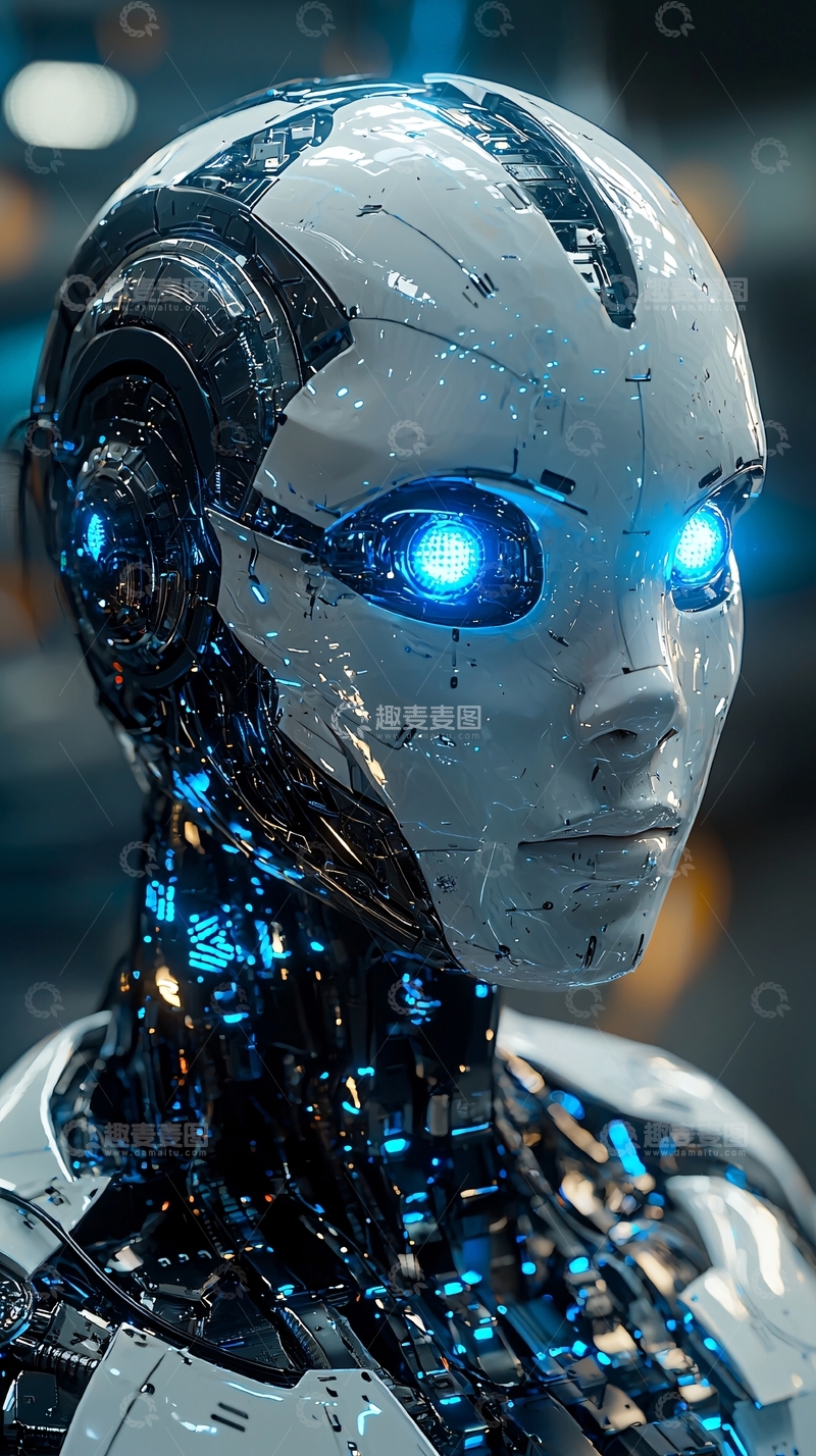 高清大图下载【趣麦麦图】未来感机器人女头