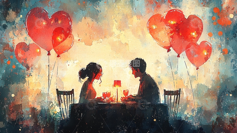 高清大图下载【趣麦麦图】浪漫晚餐