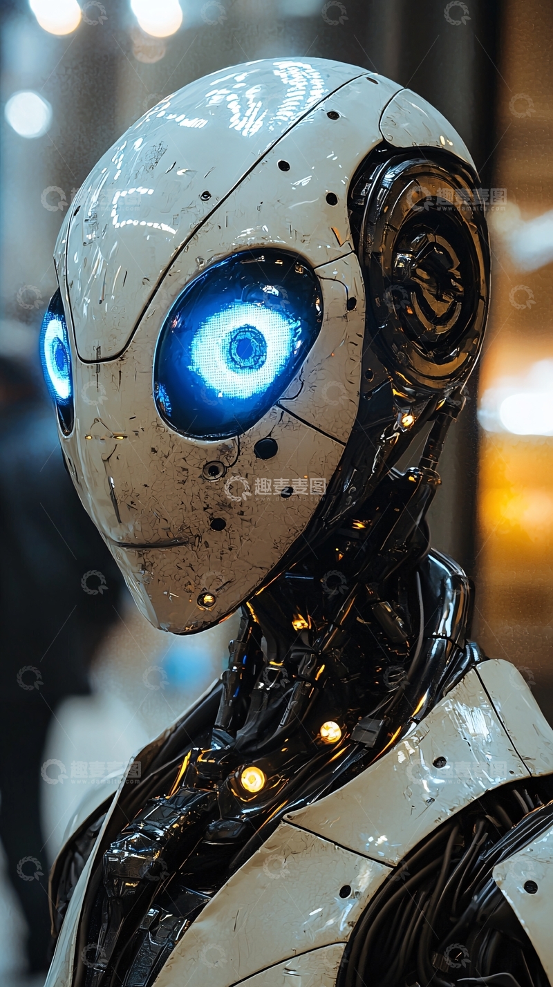 高清大图下载【趣麦麦图】未来感机器人头部特写