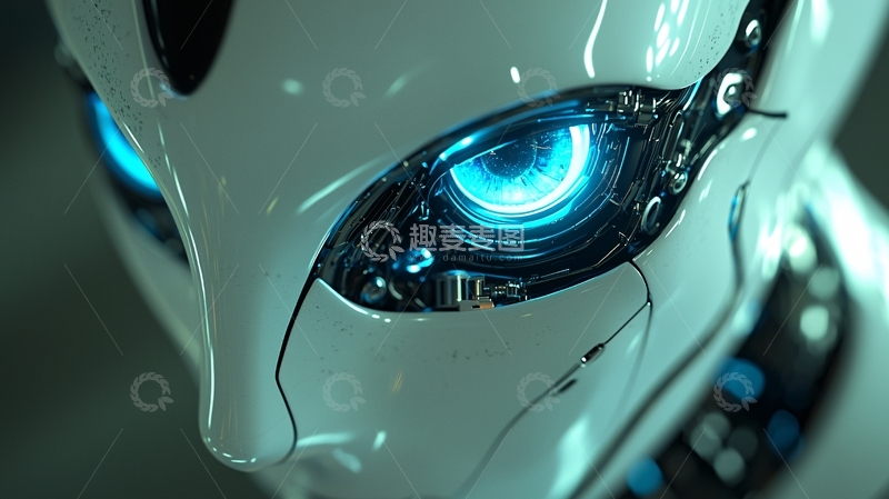 高清大图下载【趣麦麦图】未来科技感机器人眼睛特写