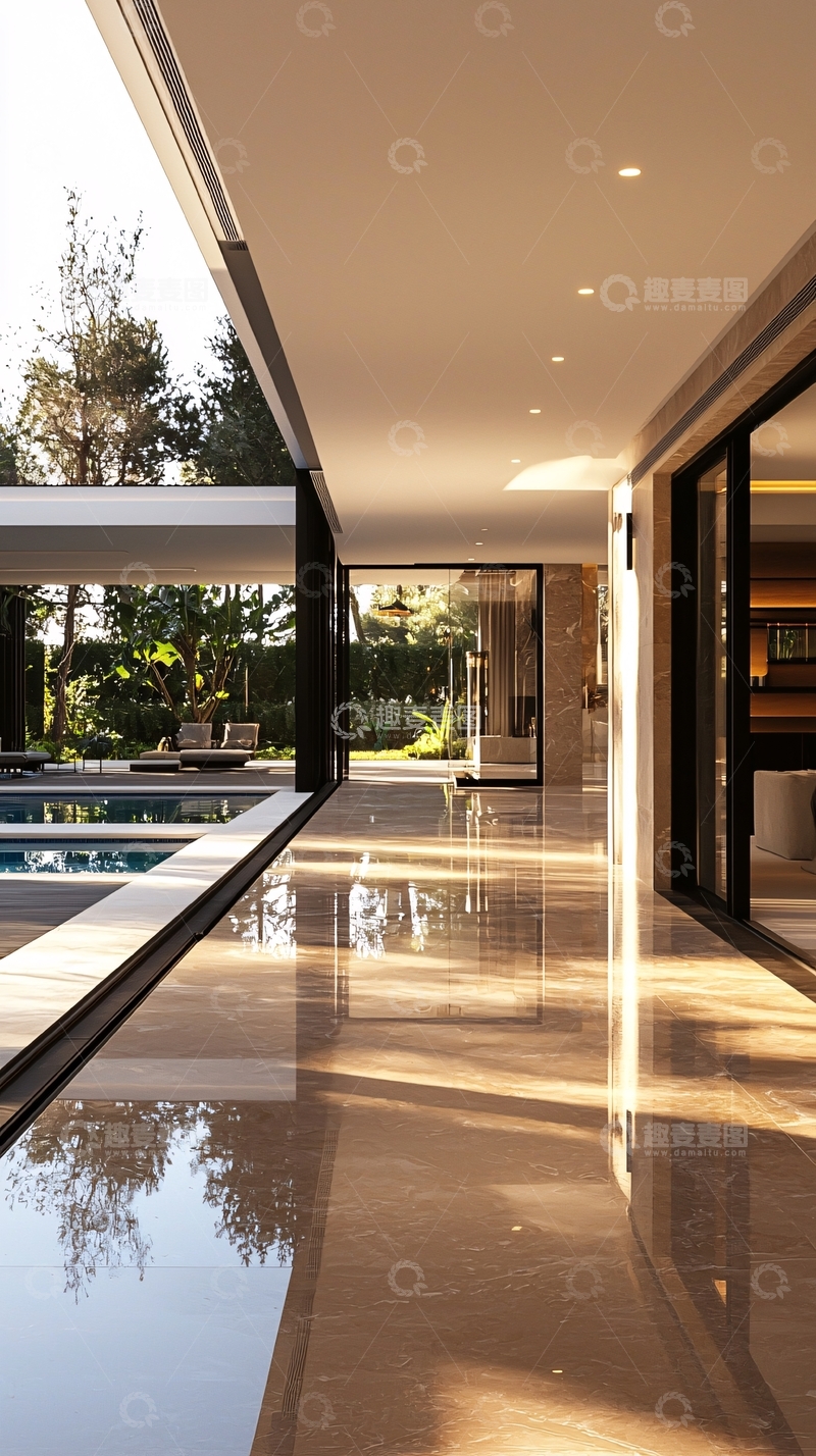 高清大图下载【趣麦麦图】现代别墅走廊设计