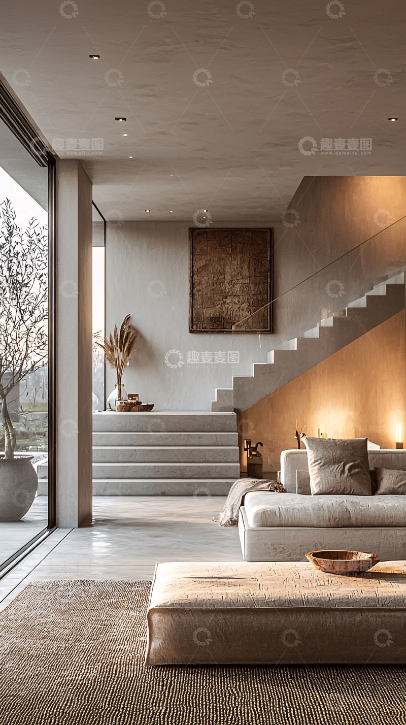 高清大图下载【趣麦麦图】极简现代风格家居客厅