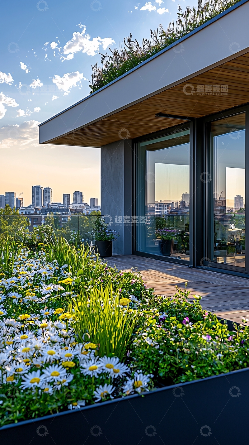高清大图下载【趣麦麦图】现代化建筑屋顶花园