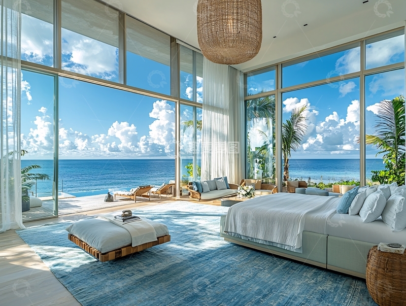 高清大图下载【趣麦麦图】海景卧室