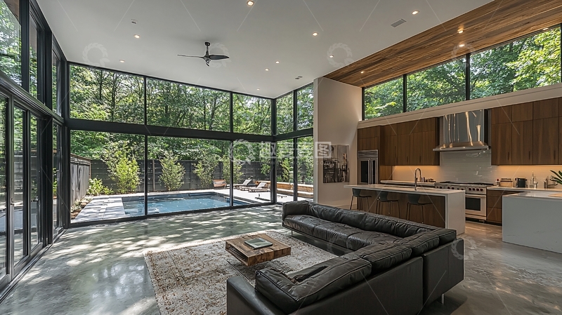 高清大图下载【趣麦麦图】现代简约客厅落地窗