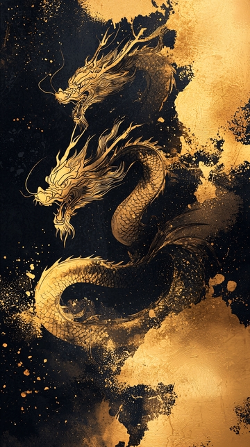 水墨金龙图