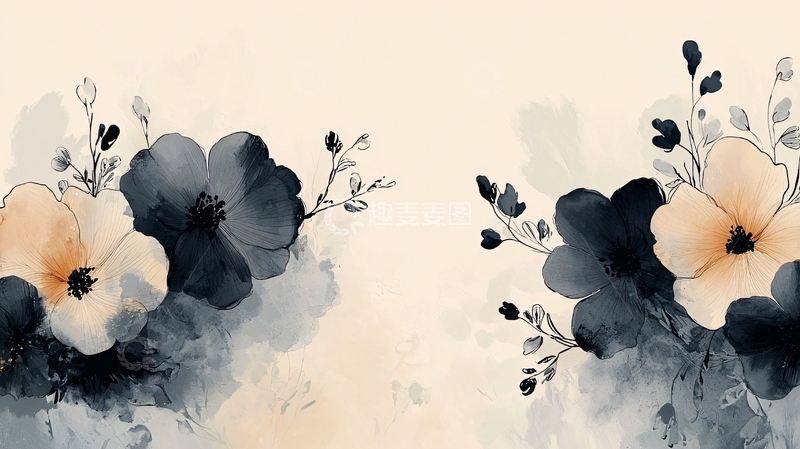 高清大图下载【趣麦麦图】水墨花卉