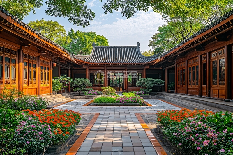 高清大图下载【趣麦麦图】中式庭院