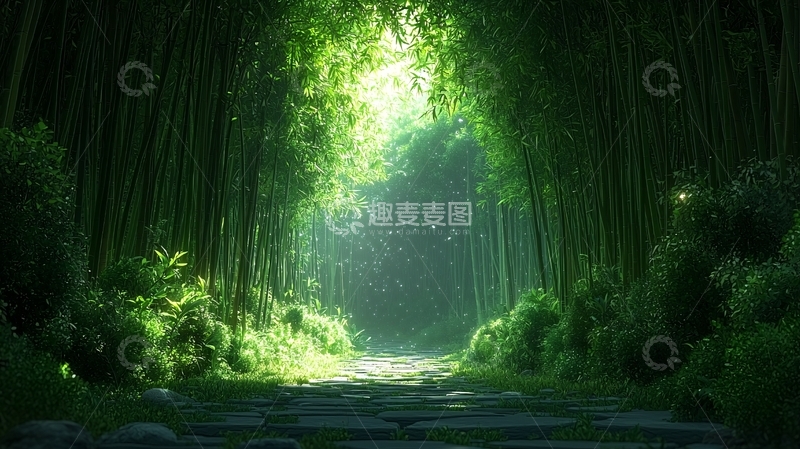 高清大图下载【趣麦麦图】竹林小径