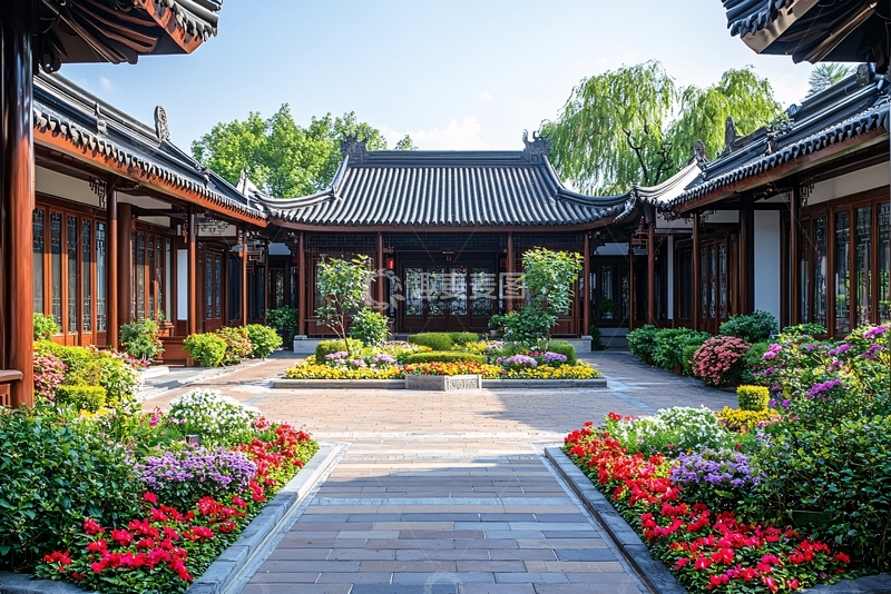 高清大图下载【趣麦麦图】中式庭院