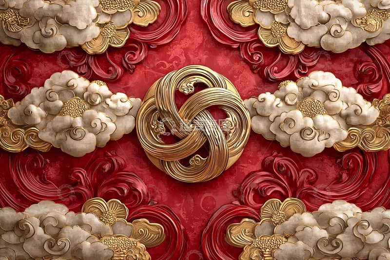 高清大图下载【趣麦麦图】金色祥云纹理