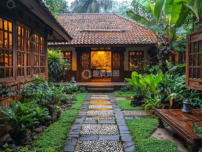 高清大图下载【趣麦麦图】热带雨林风格庭院