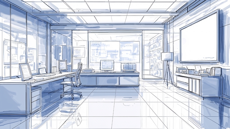 高清大图下载【趣麦麦图】现代化办公室设计手绘图