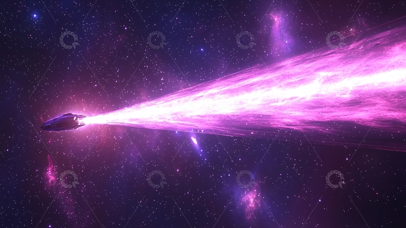 高清大图下载【趣麦麦图】宇宙飞船粉色尾迹