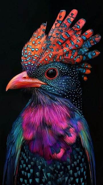 绚丽多彩的冠顶鸟