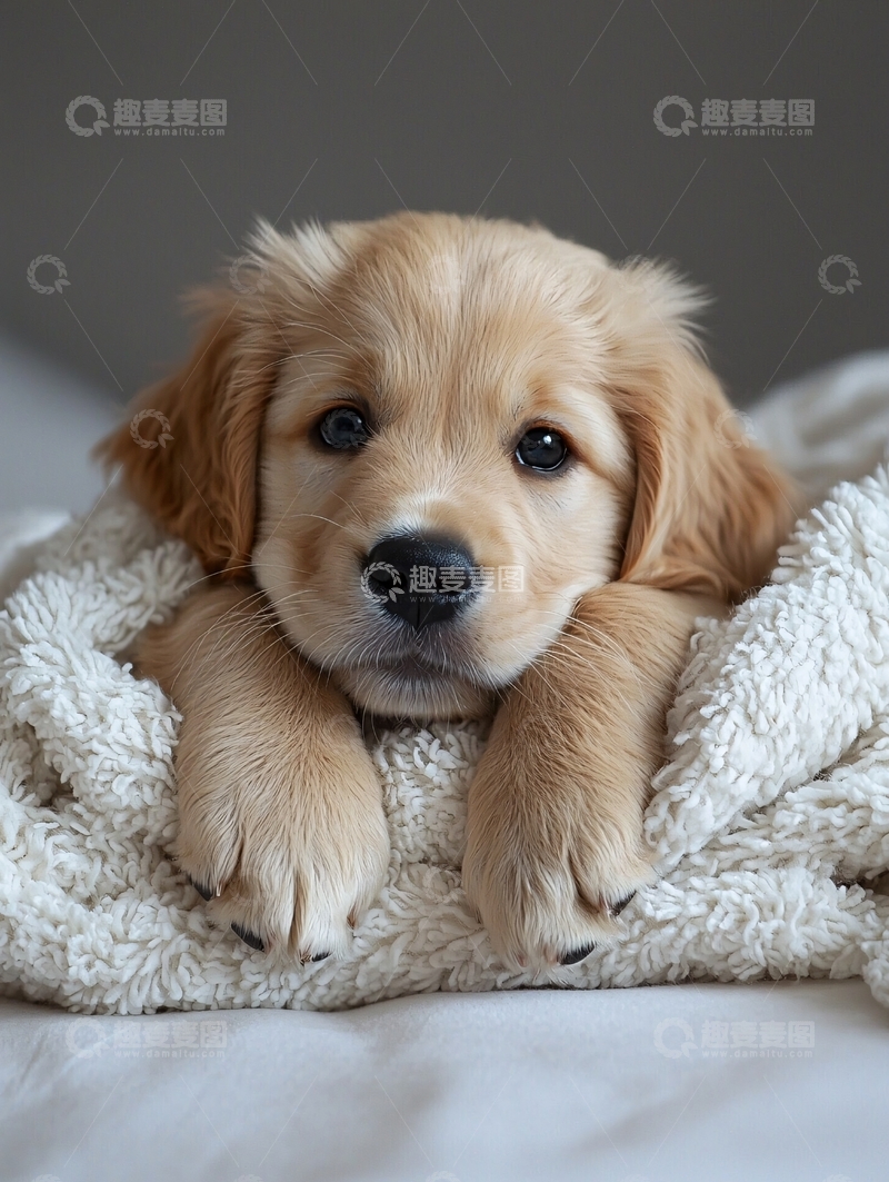高清大图下载【趣麦麦图】可爱的小金毛幼犬