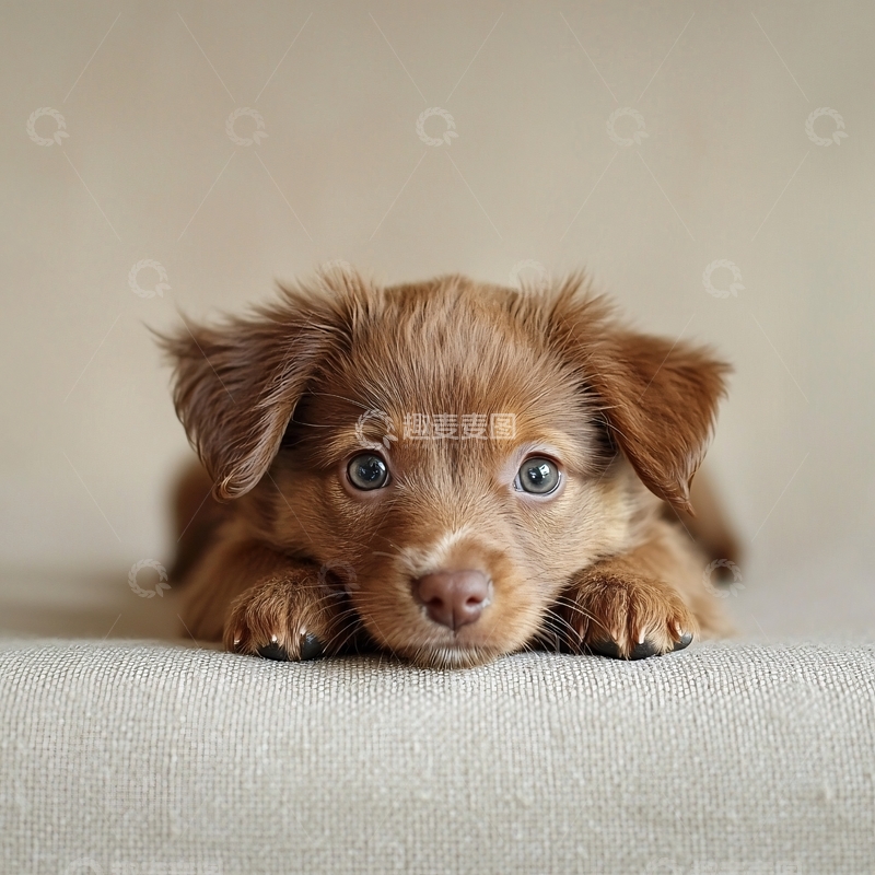 高清大图下载【趣麦麦图】可爱的小棕色小狗特写