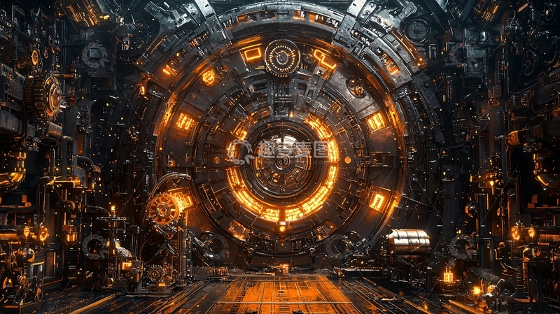 高清大图下载【趣麦麦图】蒸汽朋克风格金属圆形装置