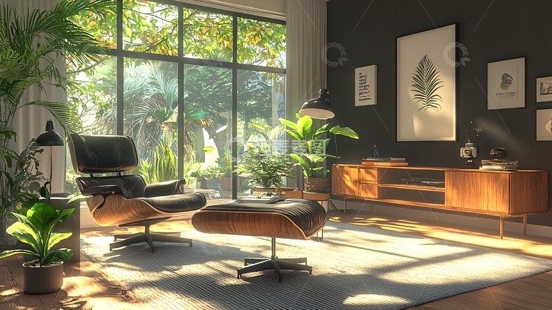 高清大图下载【趣麦麦图】阳光洒满的现代客厅