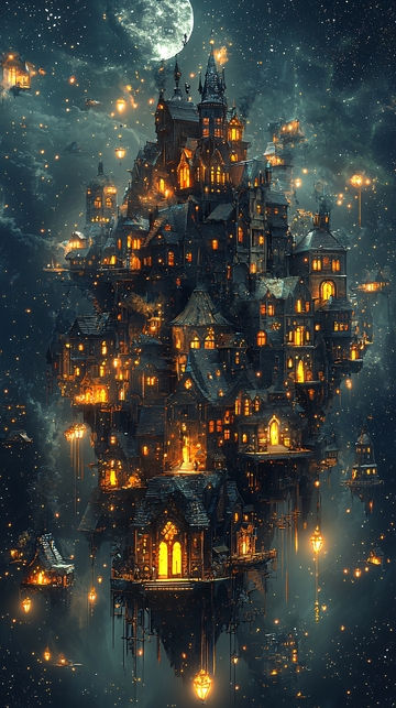 悬浮的哥特式天空之城