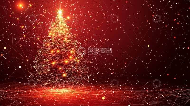 高清大图下载【趣麦麦图】红色圣诞树
