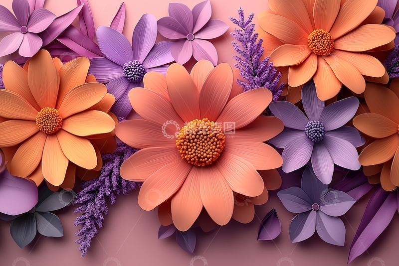 高清大图下载【趣麦麦图】彩色纸花