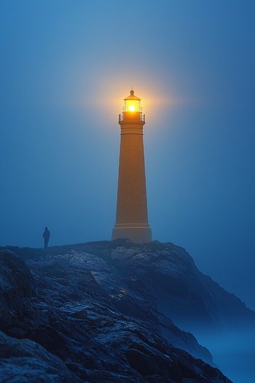 夜晚灯塔