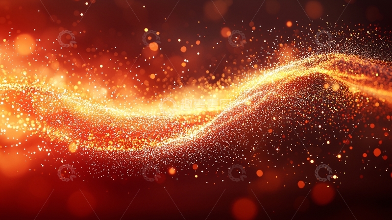 高清大图下载【趣麦麦图】流动的金色粒子光效